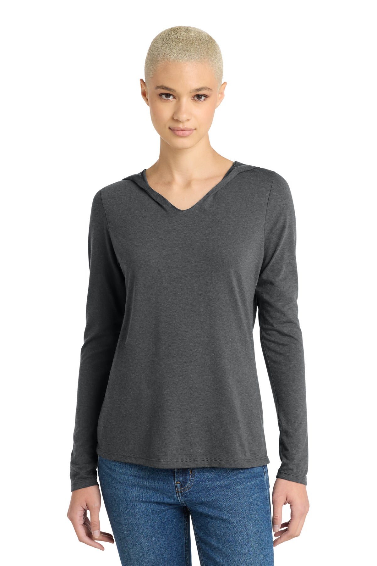 District Women's Perfect Tri Long Sleeve Hoodie. DM139L