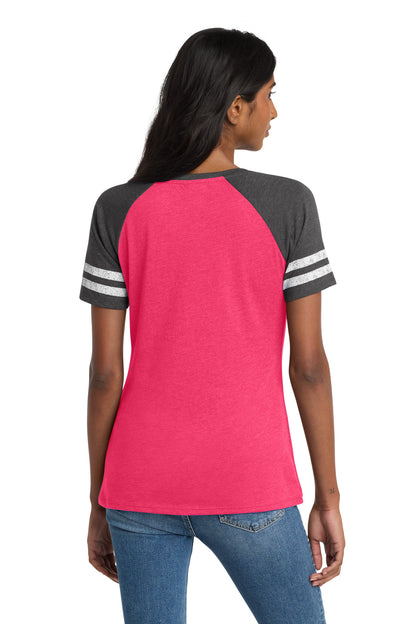 District  Women's Game V-Neck Tee. DM476