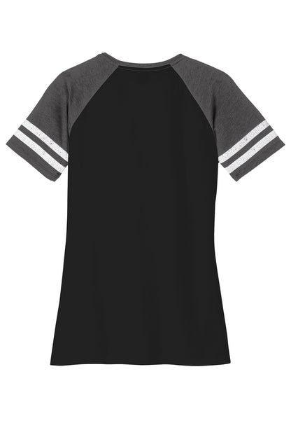 District  Women's Game V-Neck Tee. DM476