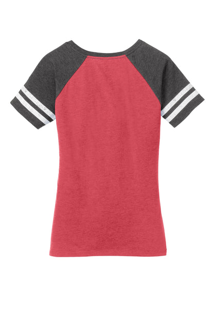 District  Women's Game V-Neck Tee. DM476