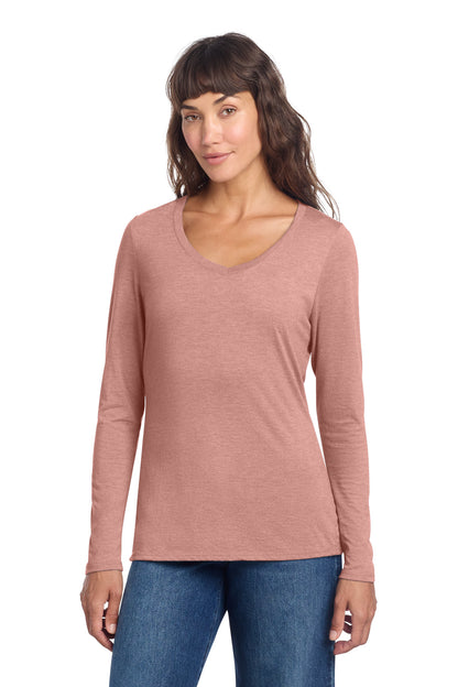 District Women's Perfect Tri Long Sleeve V-Neck Tee DT135