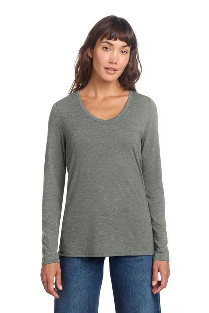 District Women's Perfect Tri Long Sleeve V-Neck Tee DT135