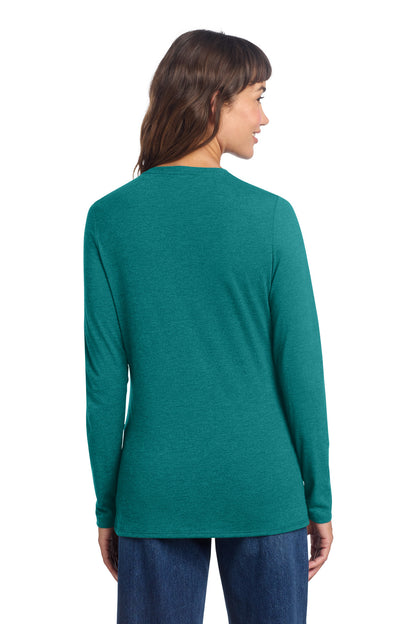 District Women's Perfect Tri Long Sleeve V-Neck Tee DT135