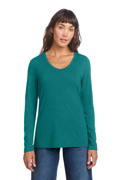 District Women's Perfect Tri Long Sleeve V-Neck Tee DT135