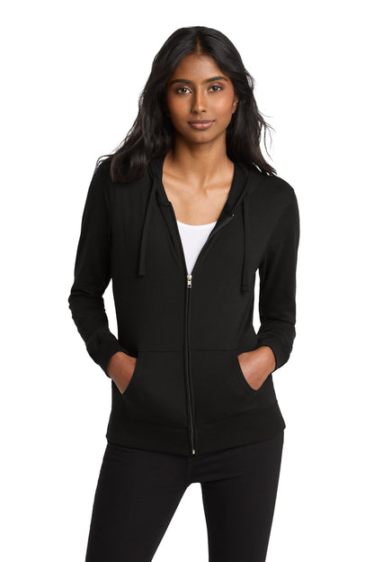 District Women's Fitted Jersey Full-Zip Hoodie. DT2100