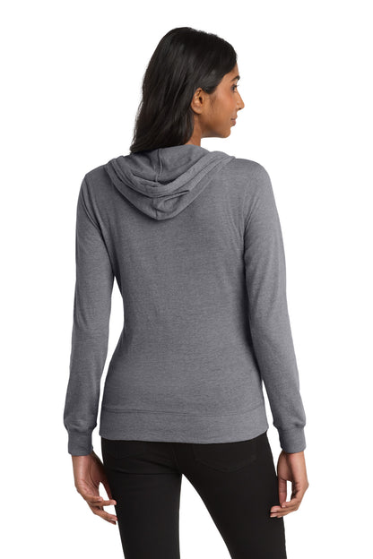 District Women's Fitted Jersey Full-Zip Hoodie. DT2100