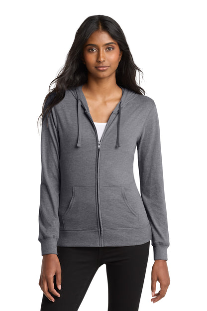 District Women's Fitted Jersey Full-Zip Hoodie. DT2100
