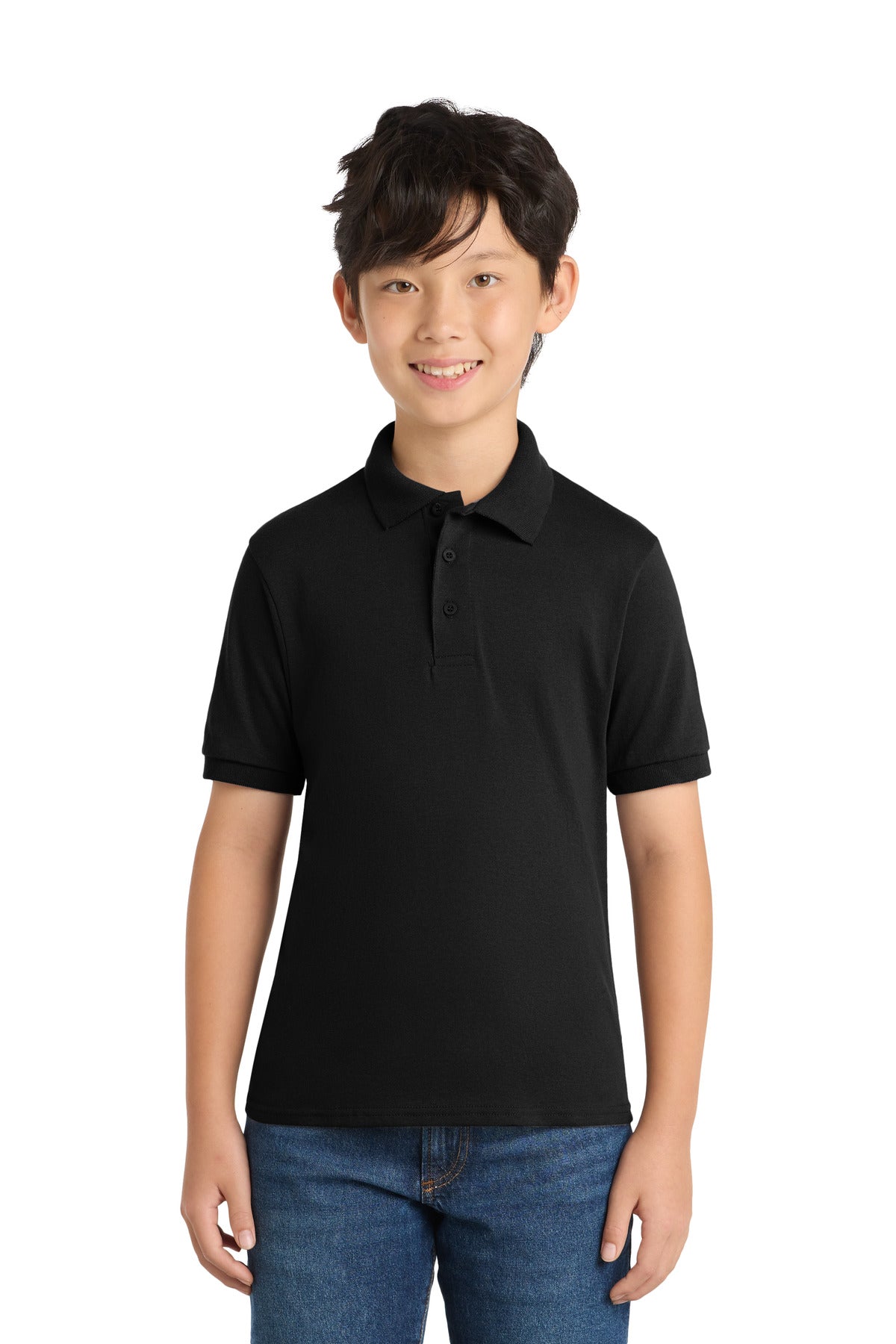 Port & Co Youth Core Blend Jersey Knit Polo. KP55Y
