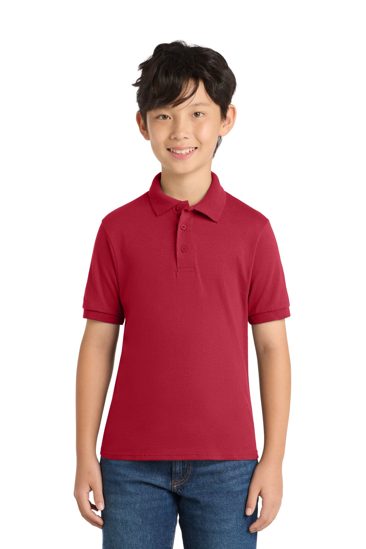 Port & Co Youth Core Blend Jersey Knit Polo. KP55Y