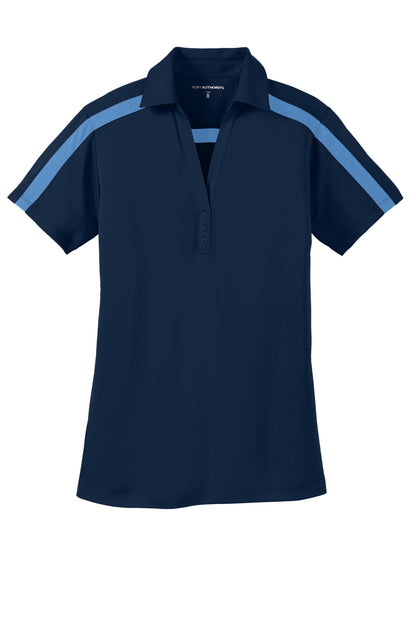 Port Authority Women's Silk Touch Performance Colorblock Stripe Polo. L547