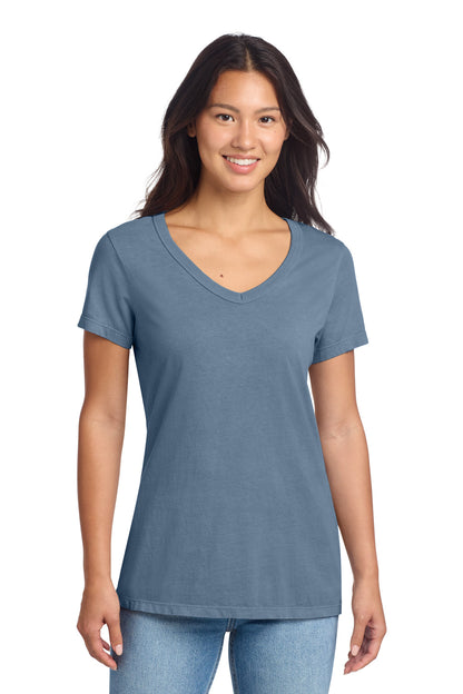 Port & Co Women's Beach Wash Garment-Dyed V-Neck Tee LPC099V