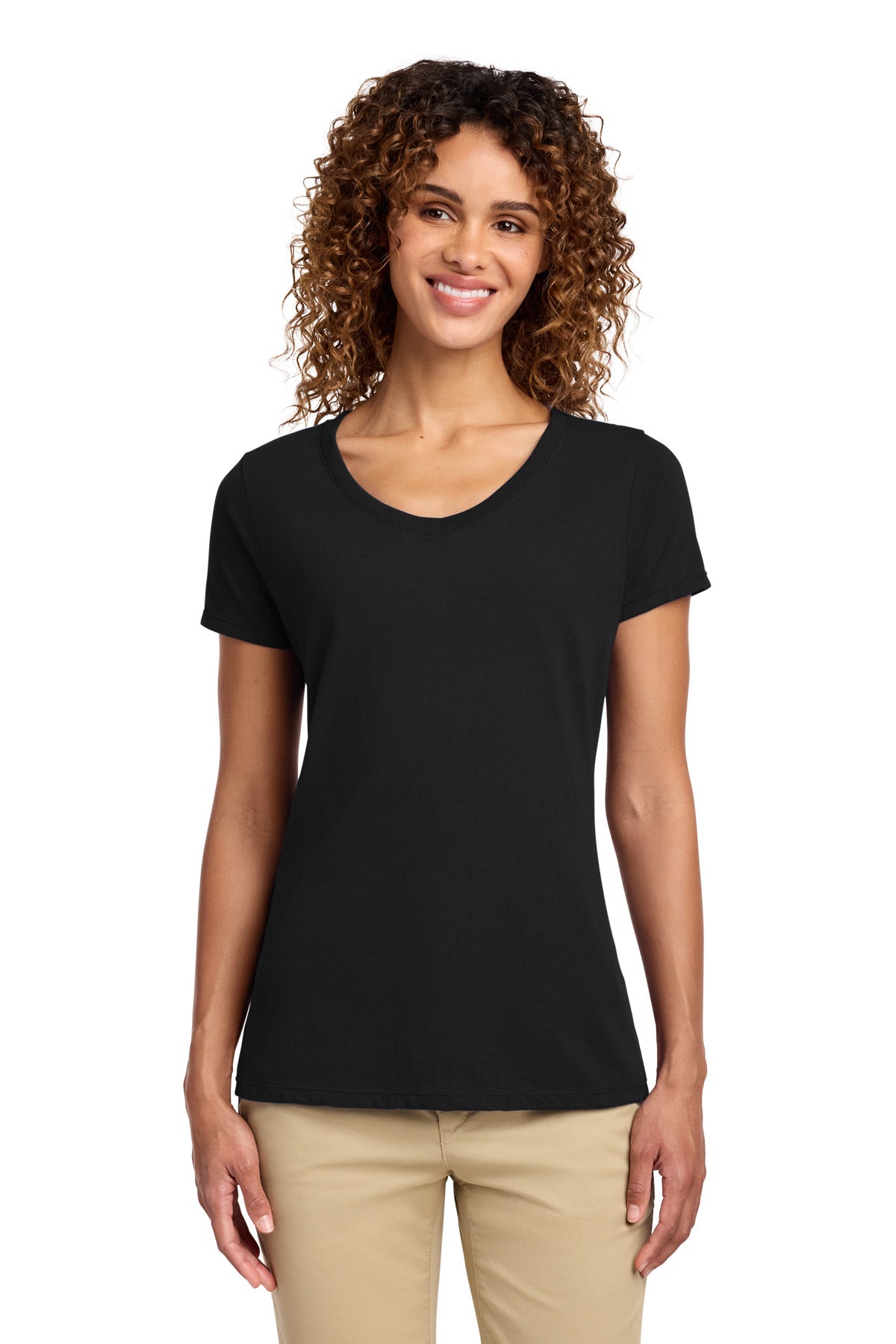 Port & Co Women's Fan Favorite V-Neck Tee. LPC450V