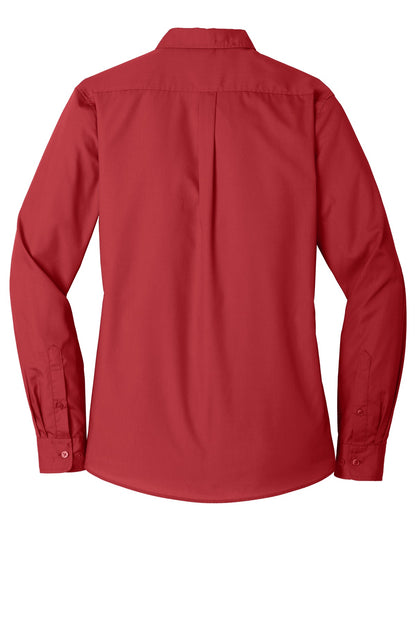 Port Authority Women's Long Sleeve Carefree Poplin Shirt. LW100