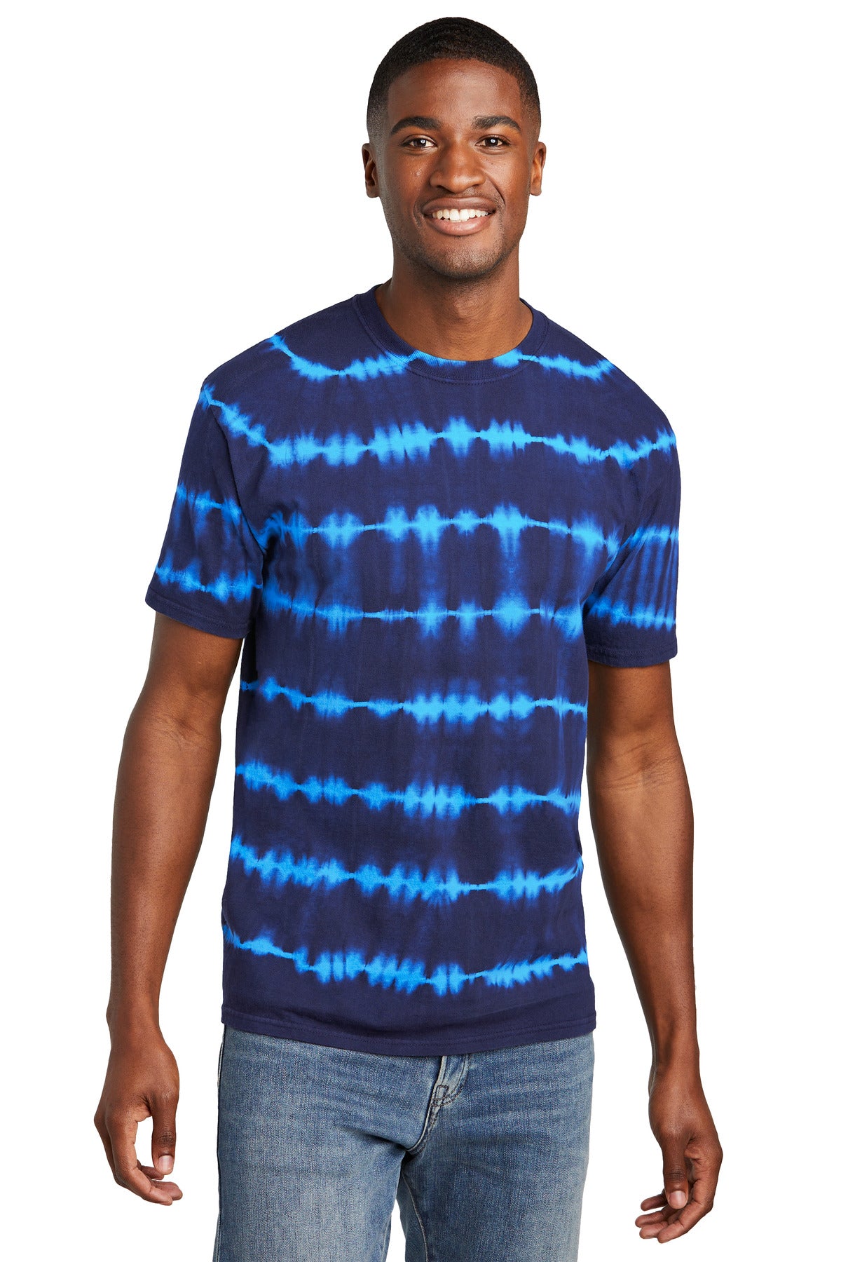 Port & Co Allover Stripe Tie-Dye Tee PC142