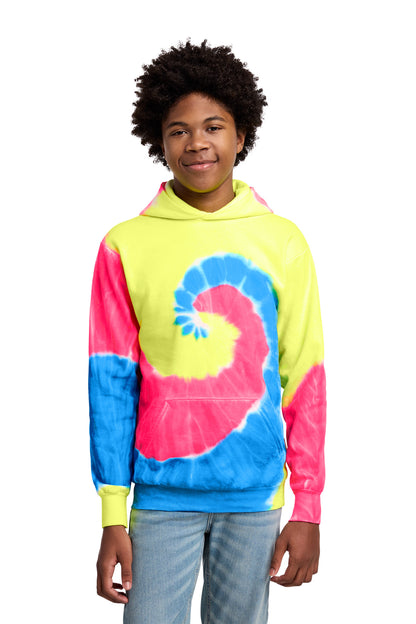 Port & Co Youth Tie-Dye Pullover Hooded Sweatshirt. PC146Y