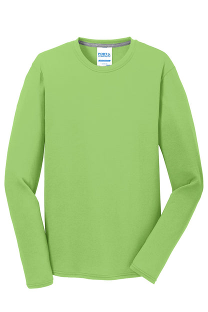 Port & Co Long Sleeve Performance Blend Tee. PC381LS