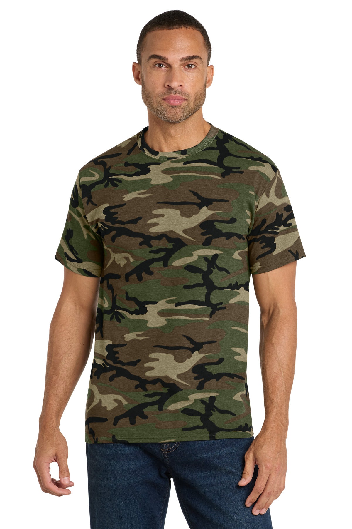 Port & Co Core Cotton Camo Tee.  PC54C