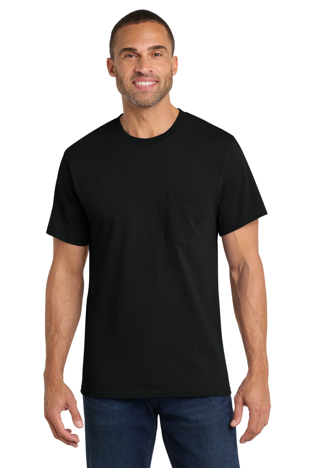 Port & Co Core Cotton Pocket Tee. PC54P