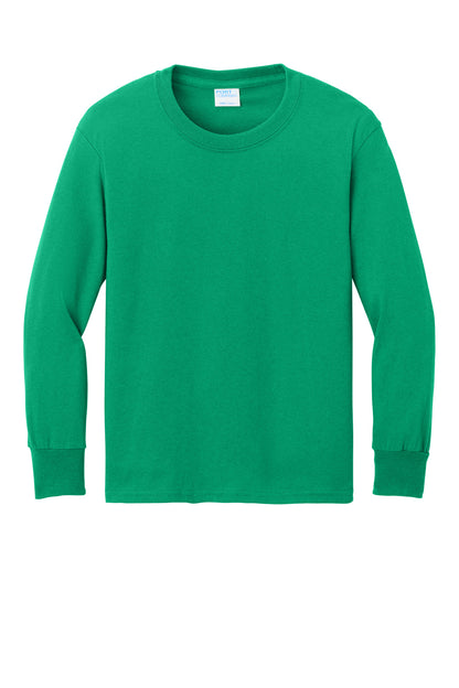 Port & Co Youth Long Sleeve Core Cotton Tee. PC54YLS