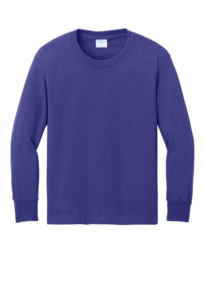 Port & Co Youth Long Sleeve Core Cotton Tee. PC54YLS