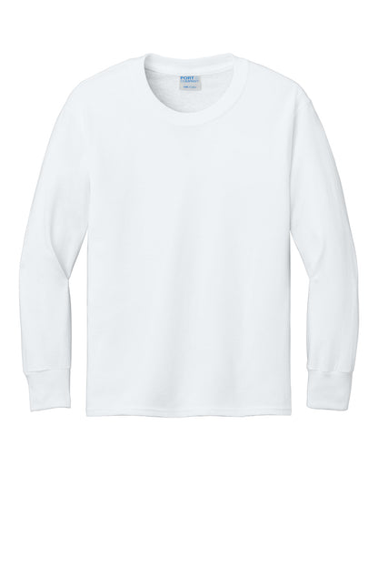 Port & Co Youth Long Sleeve Core Cotton Tee. PC54YLS