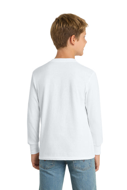 Port & Co Youth Long Sleeve Core Cotton Tee. PC54YLS