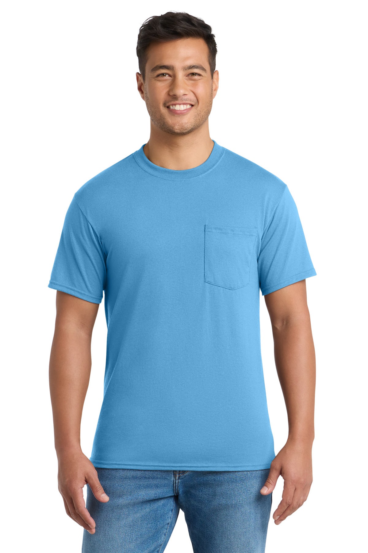 Port & Co Core Blend Pocket Tee. PC55P