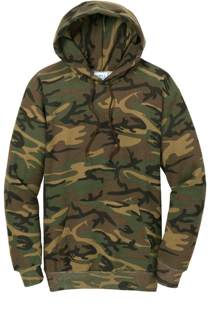 Port & Co Core Fleece Camo Pullover Hooded Sweatshirt. PC78HC