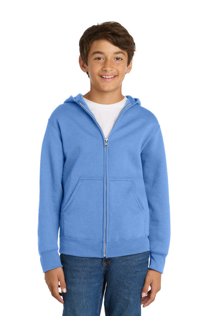 Port & Co Youth Core Fleece Full-Zip Hooded Sweatshirt PC78YZH
