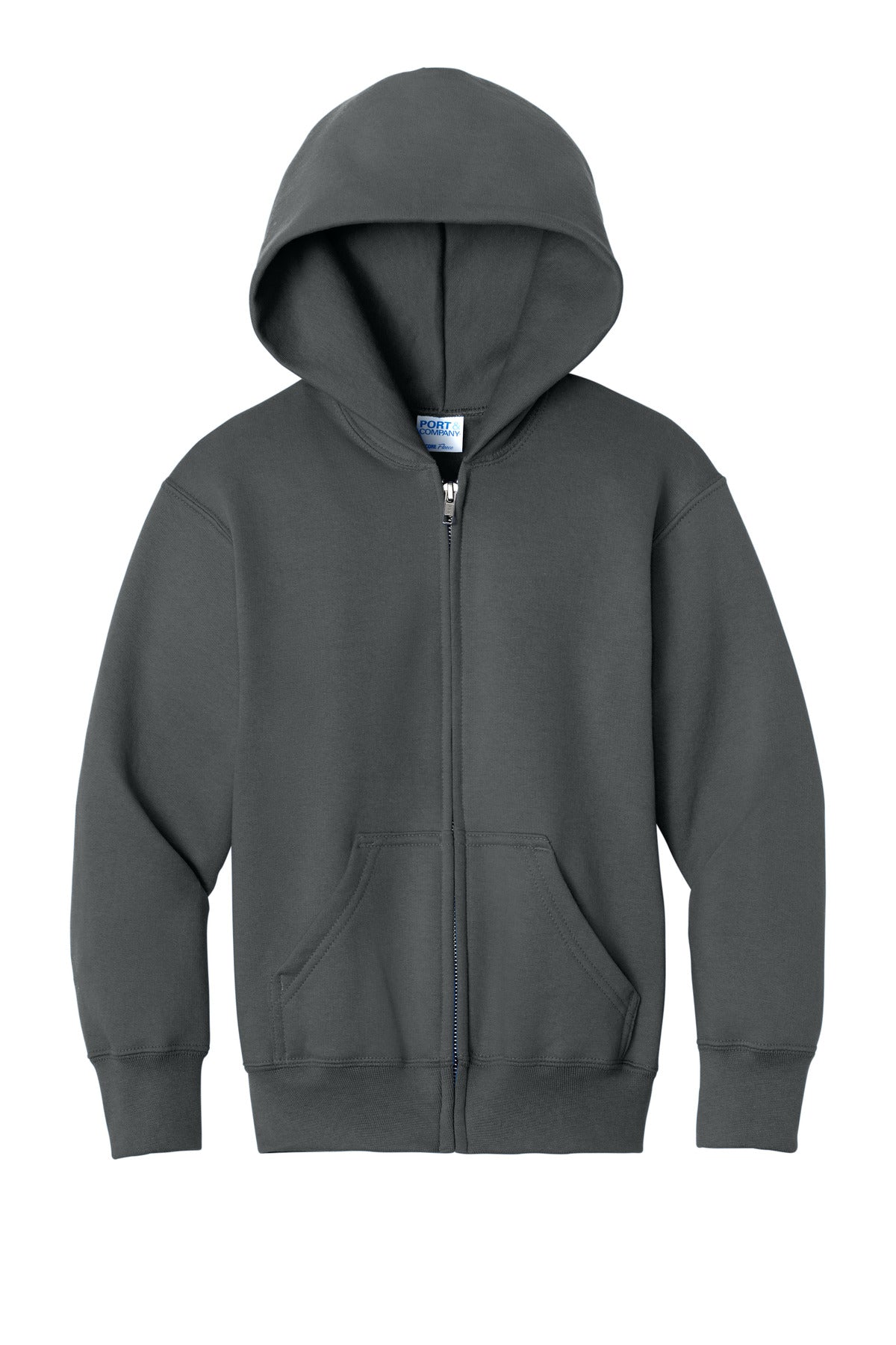 Port & Co Youth Core Fleece Full-Zip Hooded Sweatshirt PC78YZH