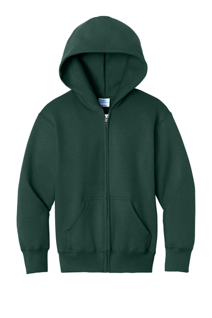Port & Co Youth Core Fleece Full-Zip Hooded Sweatshirt PC78YZH