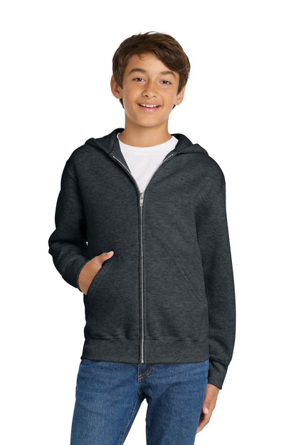 Port & Co Youth Core Fleece Full-Zip Hooded Sweatshirt PC78YZH