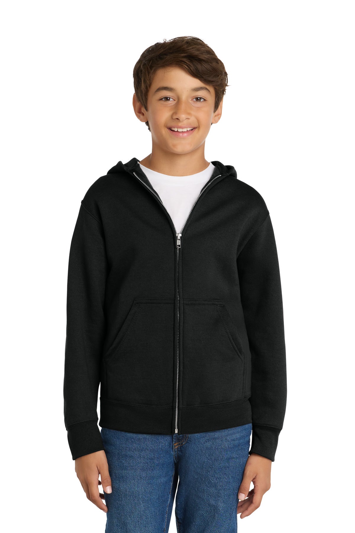Port & Co Youth Core Fleece Full-Zip Hooded Sweatshirt PC78YZH