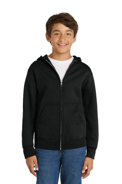 Port & Co Youth Core Fleece Full-Zip Hooded Sweatshirt PC78YZH