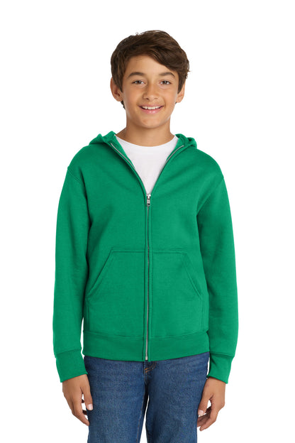 Port & Co Youth Core Fleece Full-Zip Hooded Sweatshirt PC78YZH