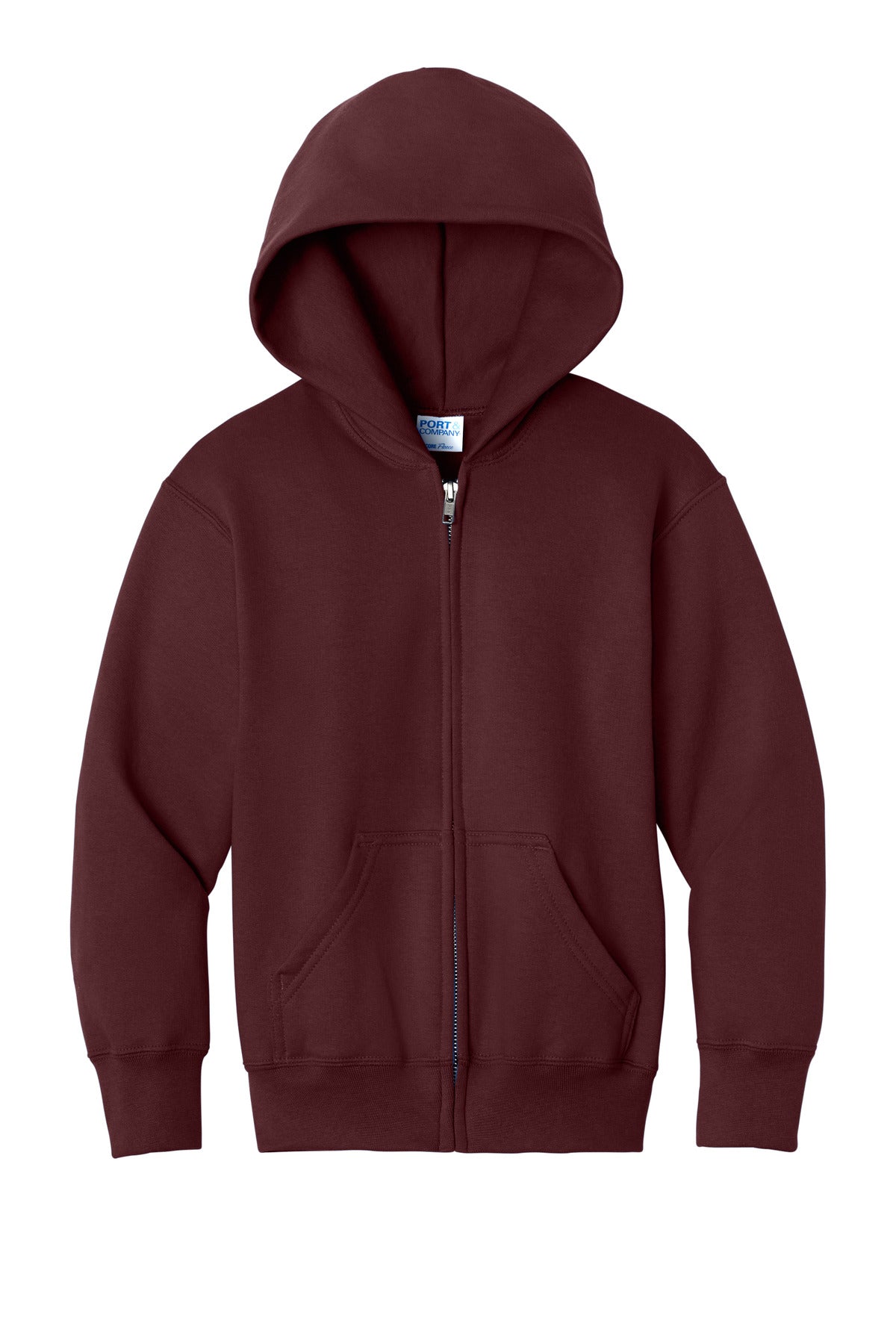 Port & Co Youth Core Fleece Full-Zip Hooded Sweatshirt PC78YZH