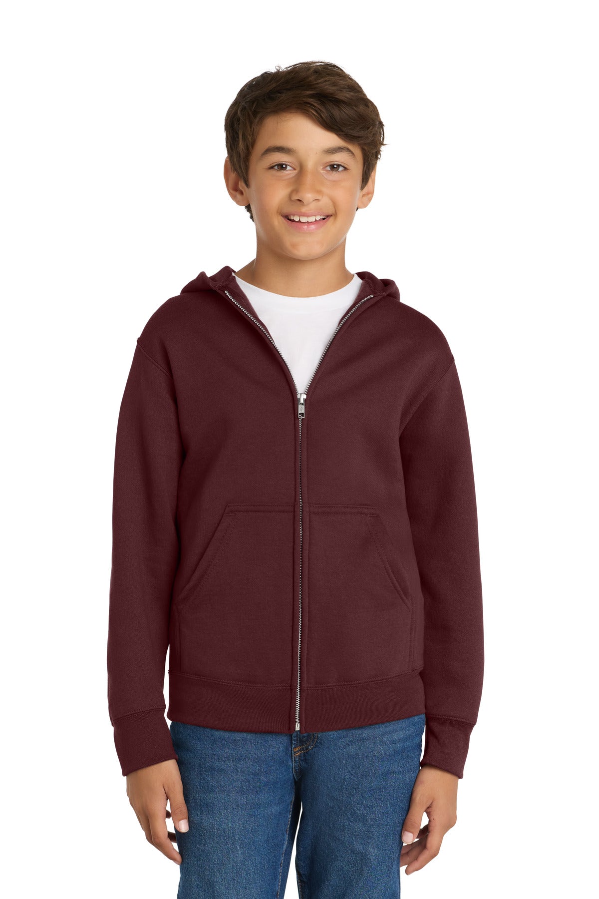 Port & Co Youth Core Fleece Full-Zip Hooded Sweatshirt PC78YZH