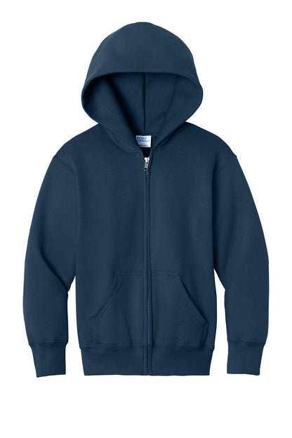 Port & Co Youth Core Fleece Full-Zip Hooded Sweatshirt PC78YZH