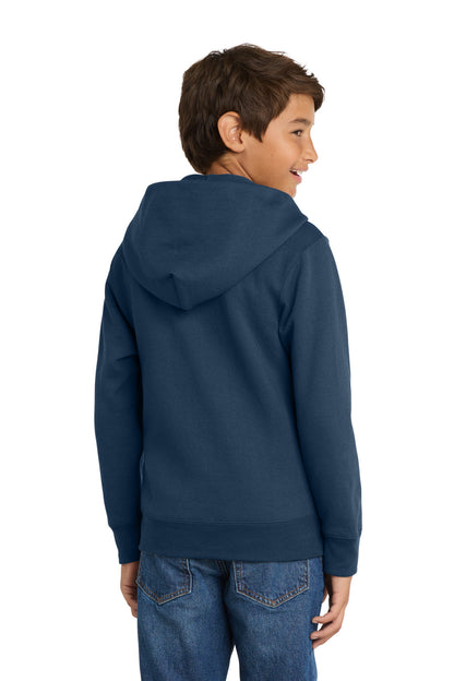 Port & Co Youth Core Fleece Full-Zip Hooded Sweatshirt PC78YZH