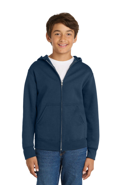 Port & Co Youth Core Fleece Full-Zip Hooded Sweatshirt PC78YZH