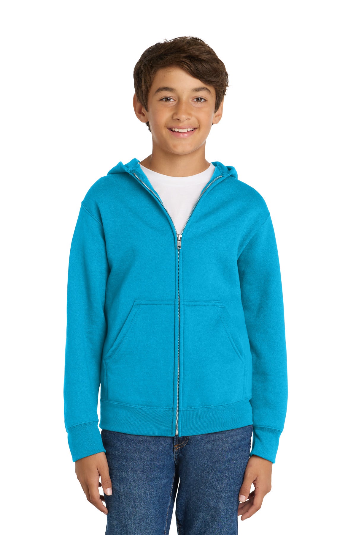 Port & Co Youth Core Fleece Full-Zip Hooded Sweatshirt PC78YZH