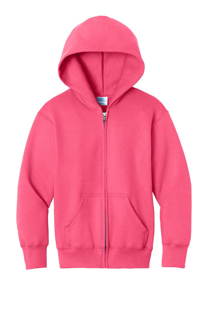 Port & Co Youth Core Fleece Full-Zip Hooded Sweatshirt PC78YZH