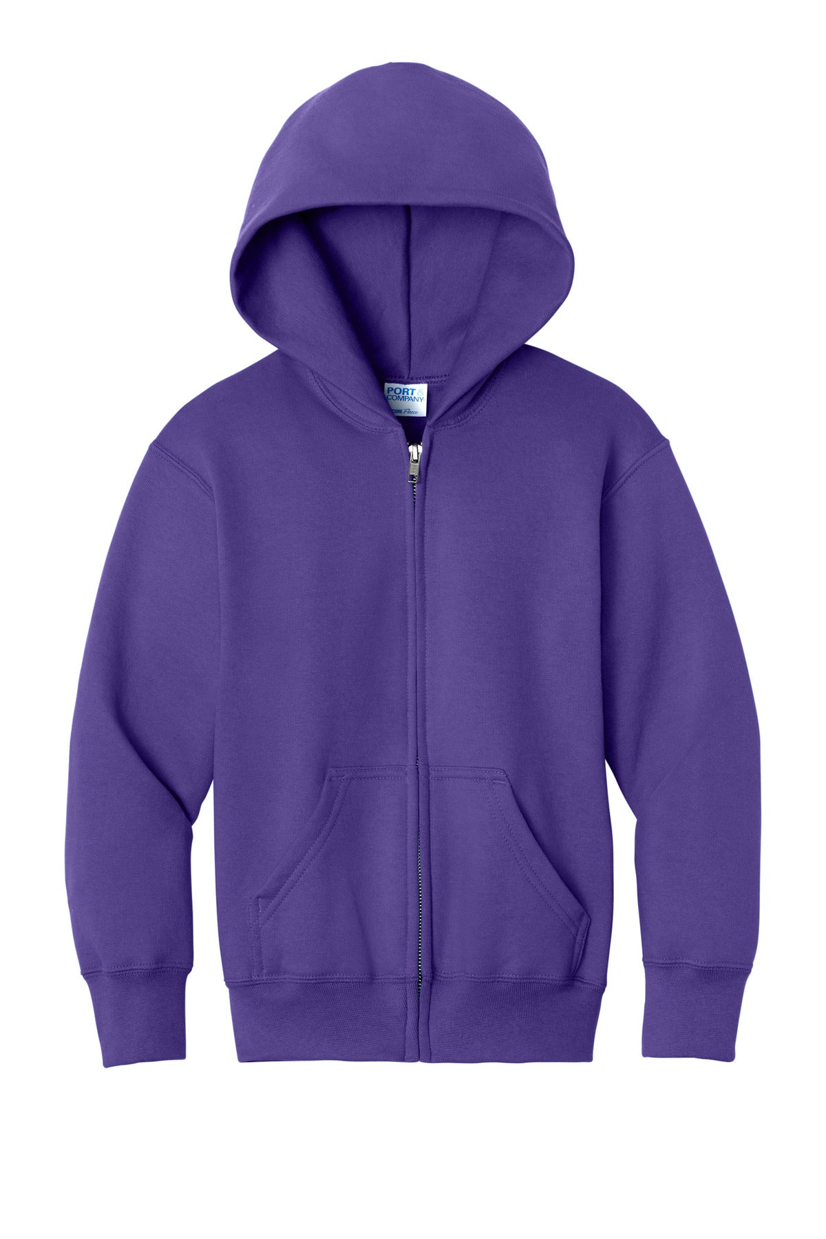 Port & Co Youth Core Fleece Full-Zip Hooded Sweatshirt PC78YZH