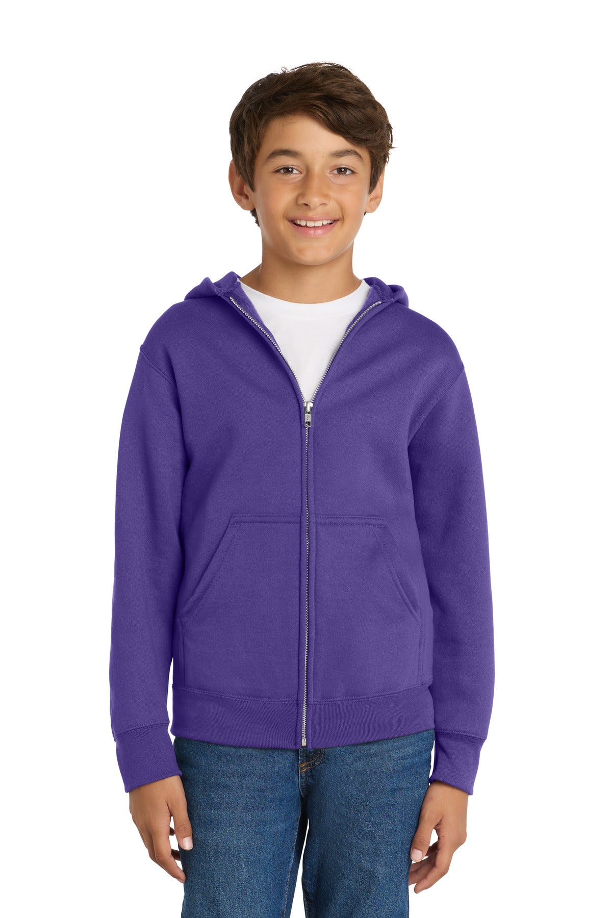 Port & Co Youth Core Fleece Full-Zip Hooded Sweatshirt PC78YZH