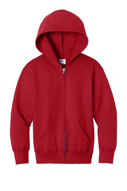 Port & Co Youth Core Fleece Full-Zip Hooded Sweatshirt PC78YZH