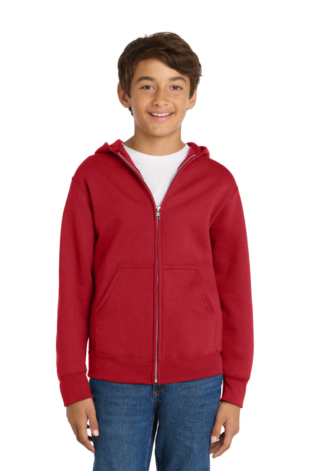 Port & Co Youth Core Fleece Full-Zip Hooded Sweatshirt PC78YZH