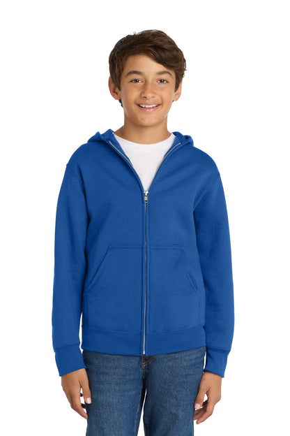 Port & Co Youth Core Fleece Full-Zip Hooded Sweatshirt PC78YZH