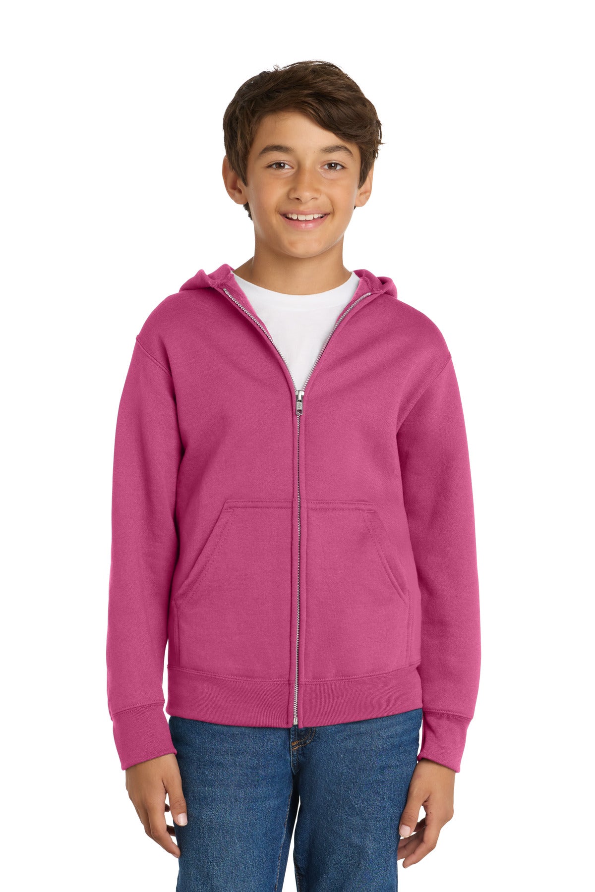 Port & Co Youth Core Fleece Full-Zip Hooded Sweatshirt PC78YZH