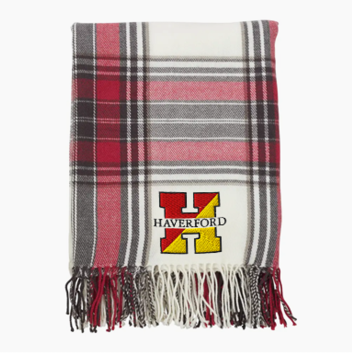 HH Embroidered Plaid Throw