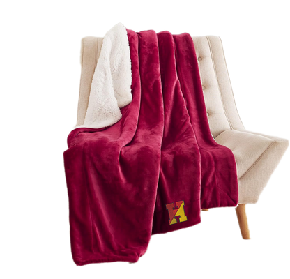 HH Red Sherpa Embroidered Throw